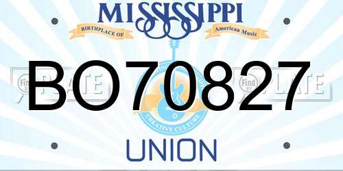BO70827 Mississippi License Plate