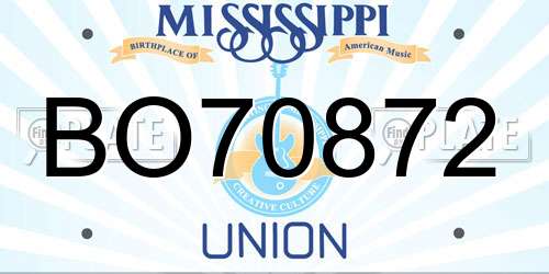 BO70872 Mississippi License Plate