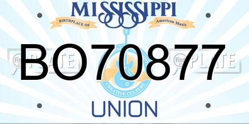 BO70877 Mississippi License Plate