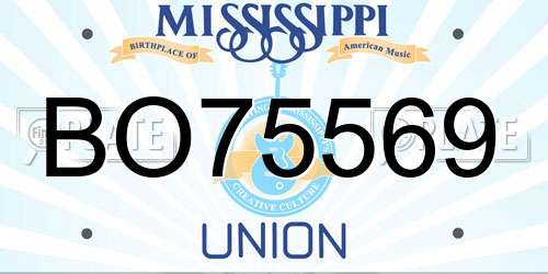 BO75569 Mississippi License Plate