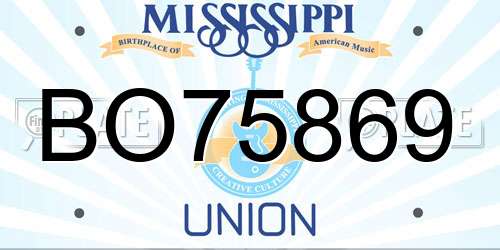 BO75869 Mississippi License Plate