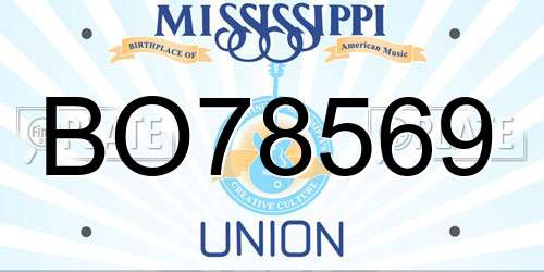 BO78569 Mississippi License Plate