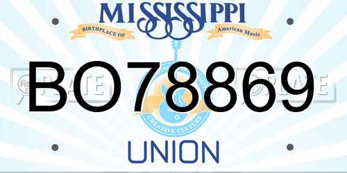BO78869 Mississippi License Plate
