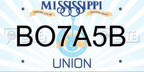BO7A5B Mississippi License Plate
