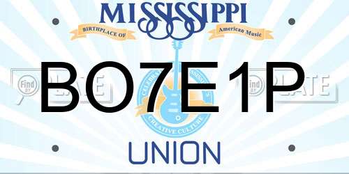 BO7E1P Mississippi License Plate