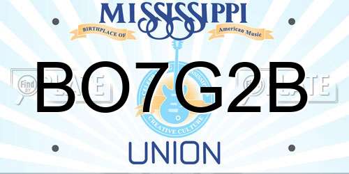 BO7G2B Mississippi License Plate