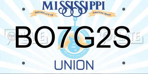 BO7G2S Mississippi License Plate