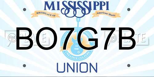BO7G7B Mississippi License Plate