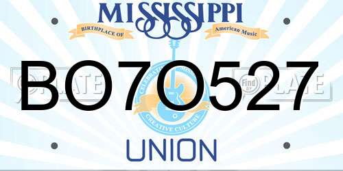 BO7O527 Mississippi License Plate