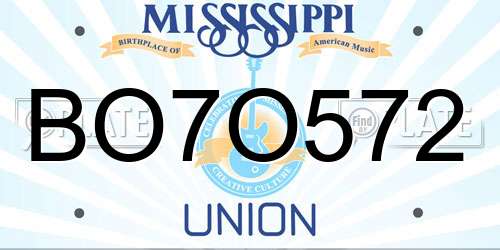 BO7O572 Mississippi License Plate