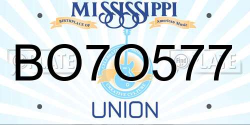 BO7O577 Mississippi License Plate