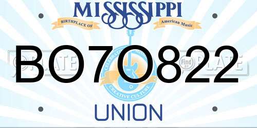BO7O822 Mississippi License Plate