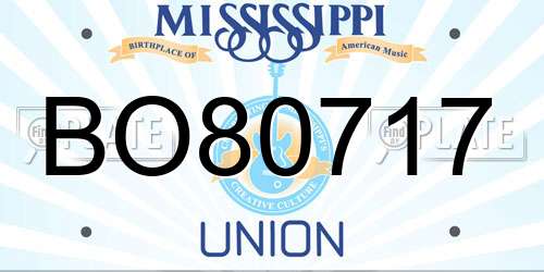 BO80717 Mississippi License Plate