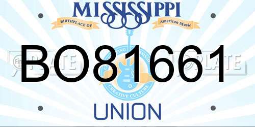 BO81661 Mississippi License Plate