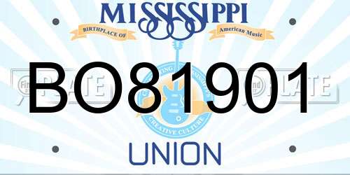 BO81901 Mississippi License Plate