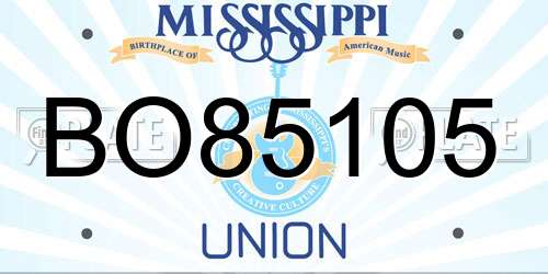 BO85105 Mississippi License Plate