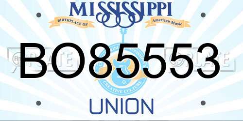 BO85553 Mississippi License Plate