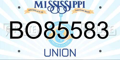 BO85583 Mississippi License Plate