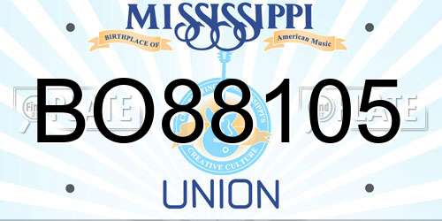 BO88105 Mississippi License Plate