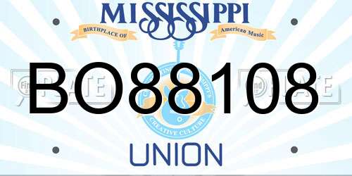 BO88108 Mississippi License Plate