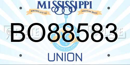 BO88583 Mississippi License Plate