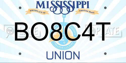 BO8C4T Mississippi License Plate