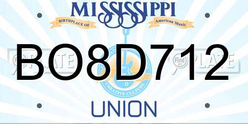 BO8D712 Mississippi License Plate