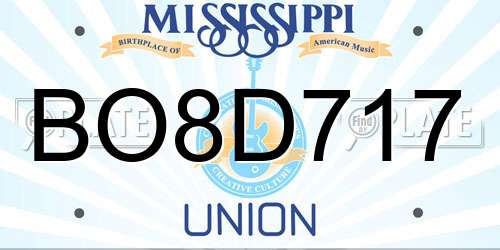 BO8D717 Mississippi License Plate