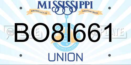 BO8I661 Mississippi License Plate