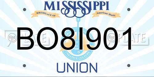 BO8I901 Mississippi License Plate