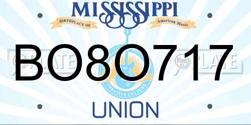 BO8O717 Mississippi License Plate