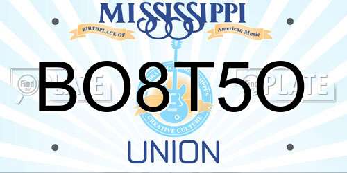 BO8T5O Mississippi License Plate
