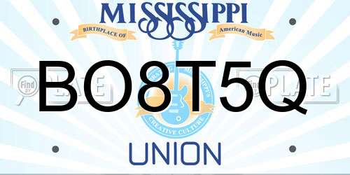 BO8T5Q Mississippi License Plate