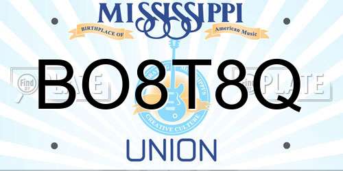 BO8T8Q Mississippi License Plate