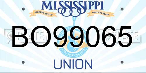 BO99065 Mississippi License Plate