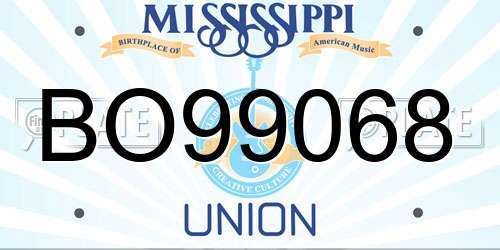 BO99068 Mississippi License Plate