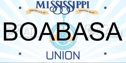 BOABASA Mississippi License Plate