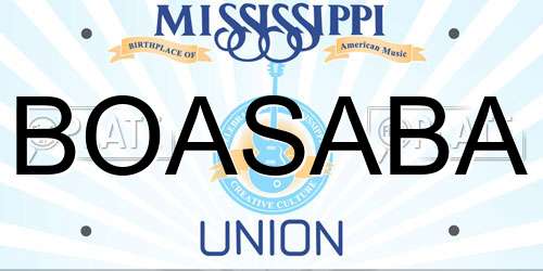 BOASABA Mississippi License Plate