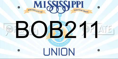 BOB211 Mississippi License Plate
