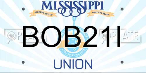 BOB21I Mississippi License Plate