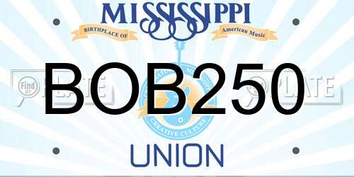 BOB250 Mississippi License Plate