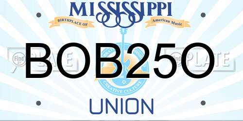 BOB25O Mississippi License Plate