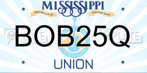 BOB25Q Mississippi License Plate