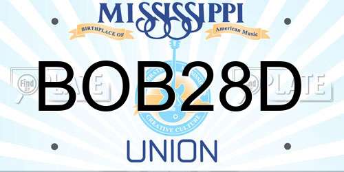 BOB28D Mississippi License Plate