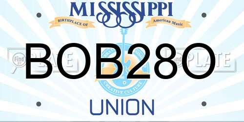 BOB28O Mississippi License Plate