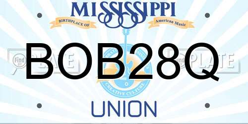 BOB28Q Mississippi License Plate