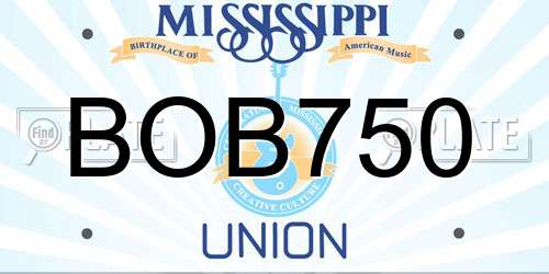 BOB750 Mississippi License Plate