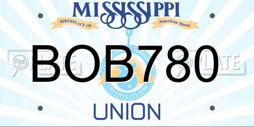 BOB780 Mississippi License Plate