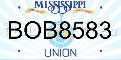 BOB8583 Mississippi License Plate