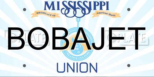 BOBAJET Mississippi License Plate